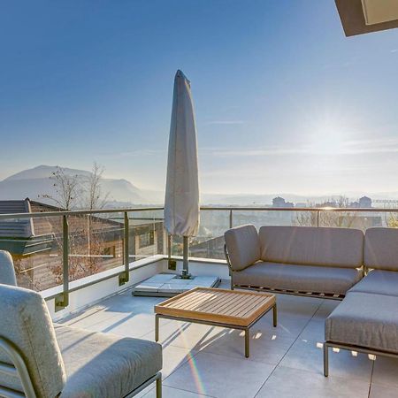 Serenity - 3 Bedroom Top Floor Apartment Parking & Lake View Terrace Annecy Kültér fotó