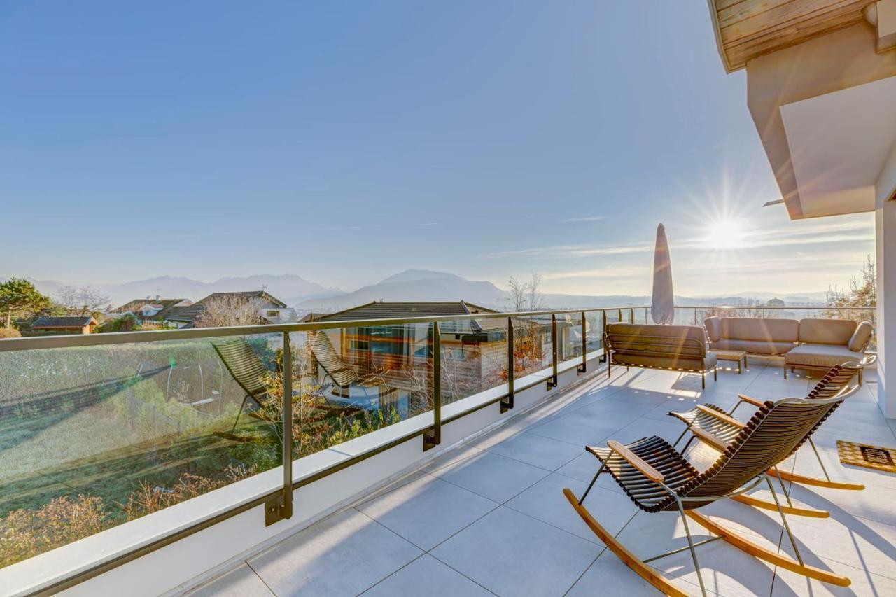 Serenity - 3 Bedroom Top Floor Apartment Parking & Lake View Terrace Annecy Kültér fotó